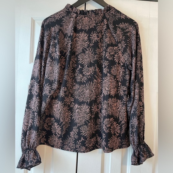 Ann Taylor Mixed Media Paisley Blouse - Picture 2 of 4